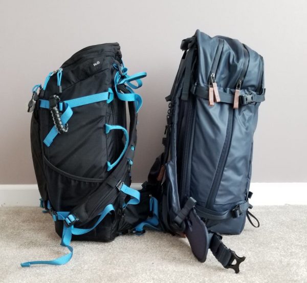 Side Comparison of Shimoda 40L and F-Stop Kashmir Camera Bags