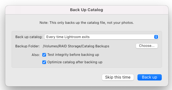 How to and where to backup your Lightroom Catalog