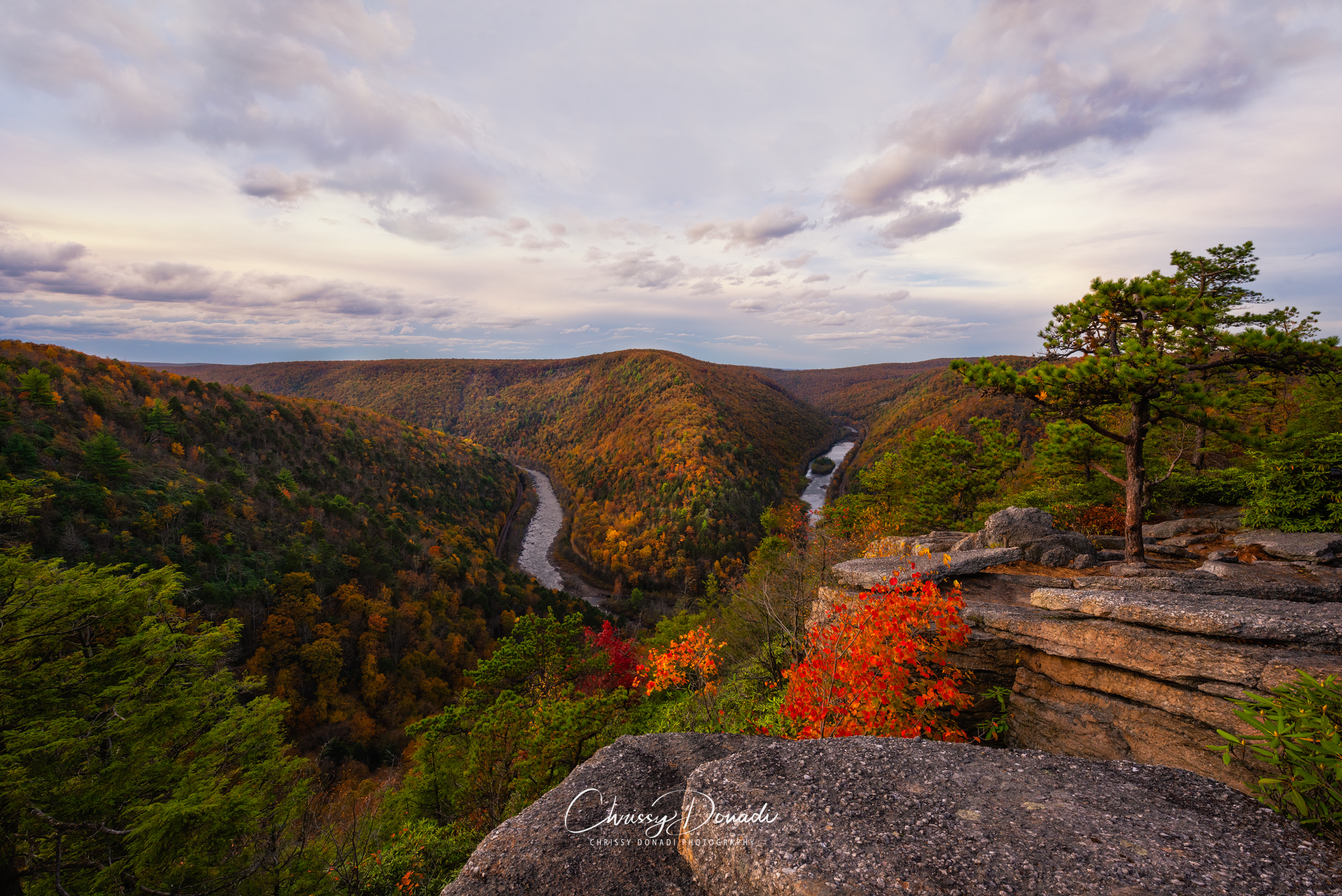 Autumn and peak fall colors in the Poconos of Pennsylvania