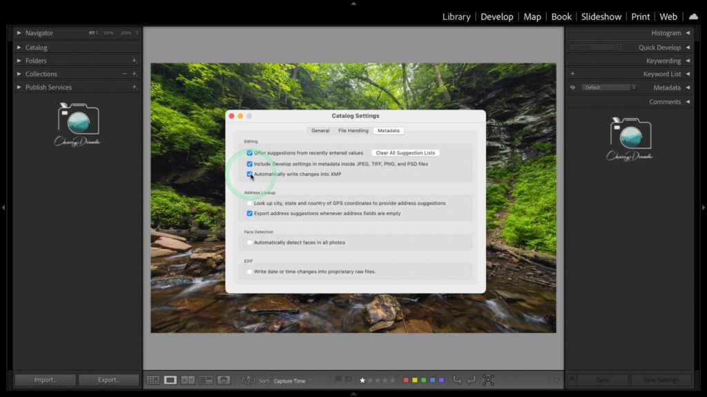 Review Lightroom Catalog Settings like Autowrite XMP to Speed Up Lightroom
